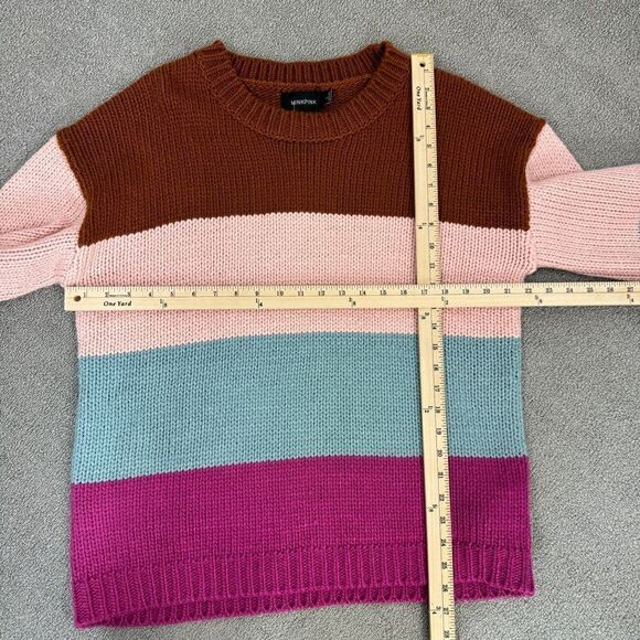 MinkPink Cozy Up With Me Slouchy Sweater Large Colorblock  Multi - Picture 13 of 15